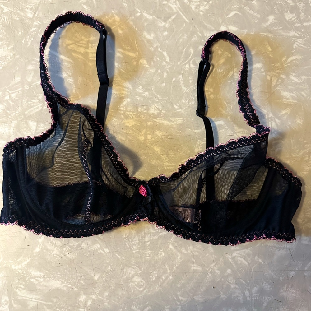 Agent Provocateur sheer black bra 36C (set avail)